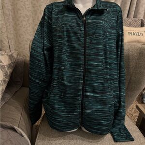 Women's Teal Patterned athletic Jacket